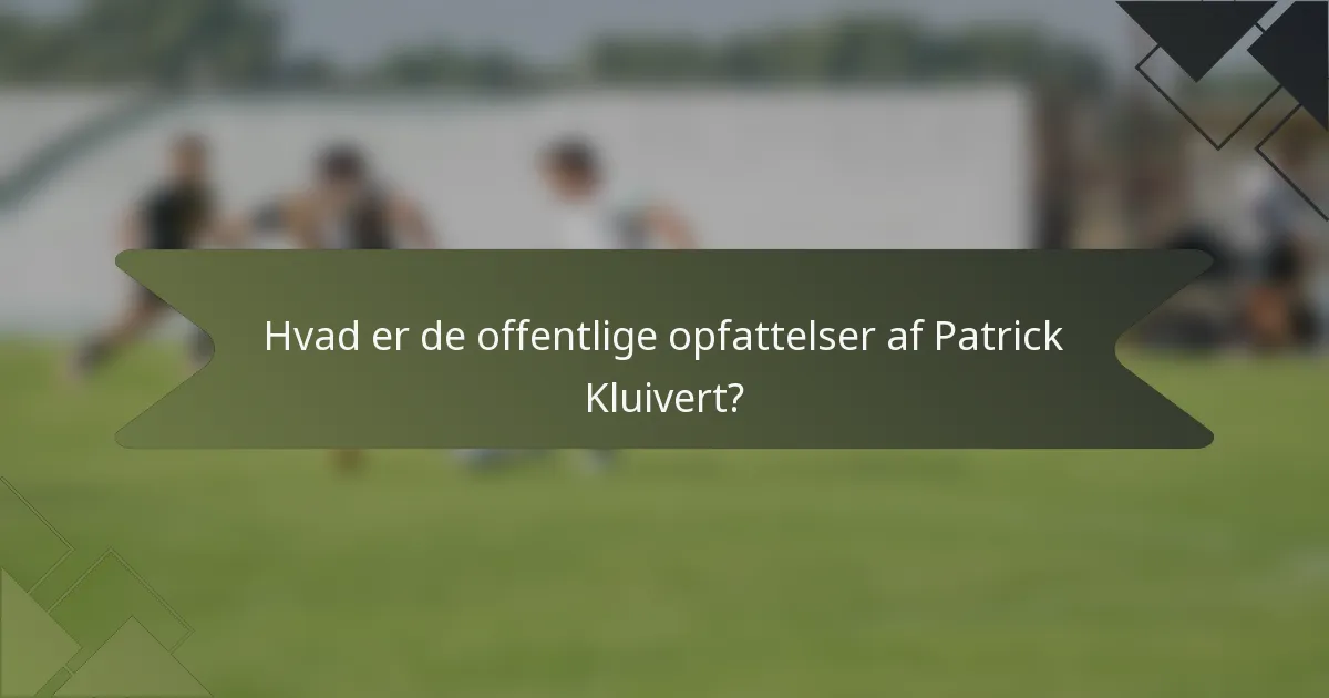 Hvad er de offentlige opfattelser af Patrick Kluivert?