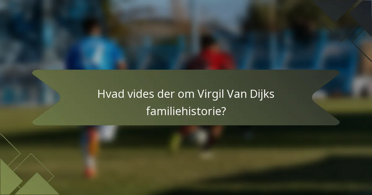 Hvad vides der om Virgil Van Dijks familiehistorie?