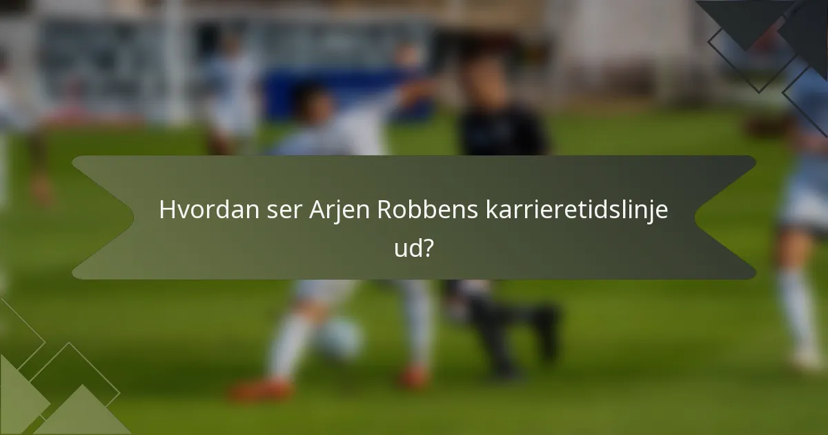 Hvordan ser Arjen Robbens karrieretidslinje ud?